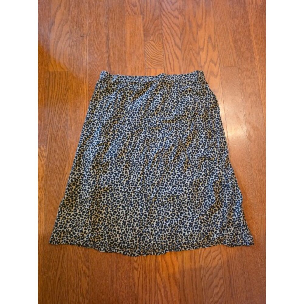 Old Navy Animal Print Leopard Slip Midi Skirt Size XL